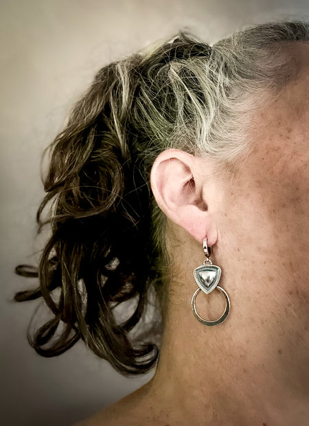 sterling silver dangle hoop earrings