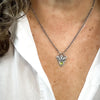sterling silver and gold green tourmaline necklace