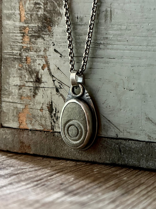 sterling silve beach stone pendant