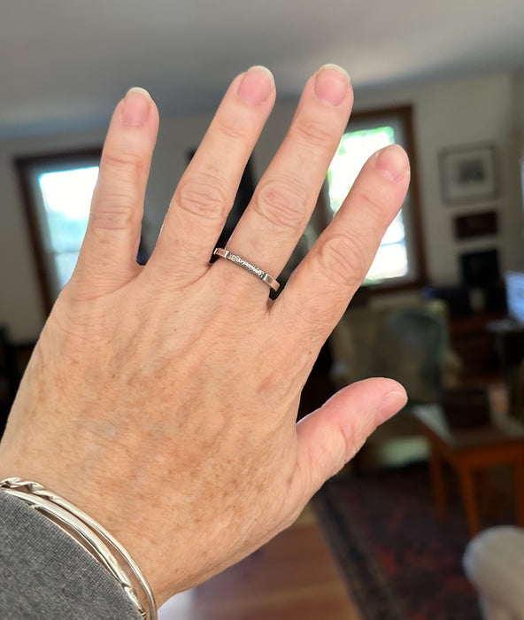 Silver Textured Stacking Ring