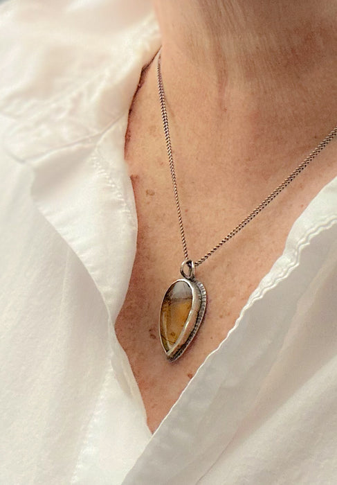 Silver and Quartz Pendant Necklace