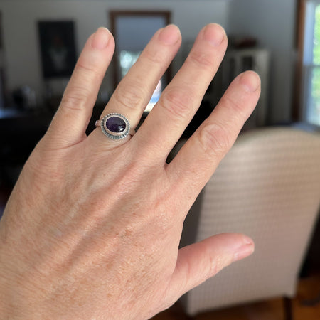 sterling silver amethyst ring