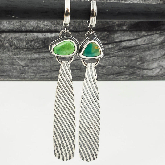 turquoise and silver dangle earrings