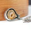 sterling silver and 14k gold pendant with an agate slice
