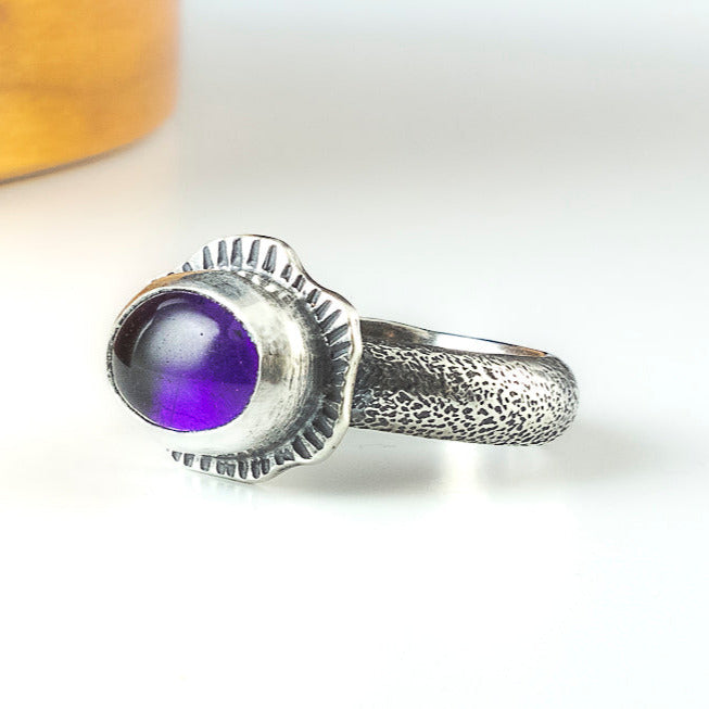 sterling silver amethyst ring