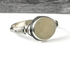 sterling silver beach stone cuff bracelet