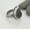 sterling silver beach stone ring