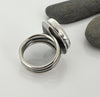 sterling silver beach stone ring