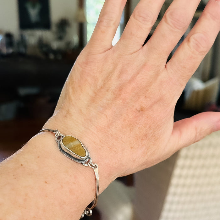 sterling silver bracelet with beach stone
