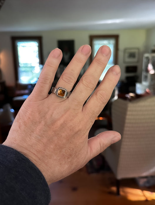 Natural Citrine Silver Ring