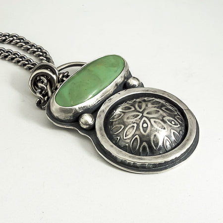 STERLING SILVER TURQUOISE PENDANT NECKLACE