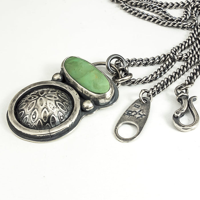 STERLING SILVER TURQUOISE PENDANT NECKLACE