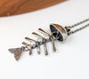 silver fish pendant with pearls