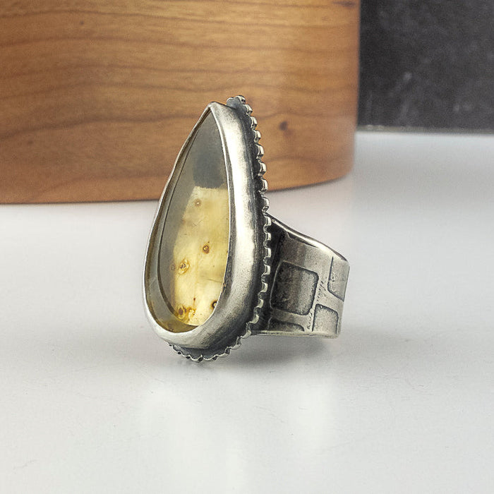 sterling silver hematoid quartz ring