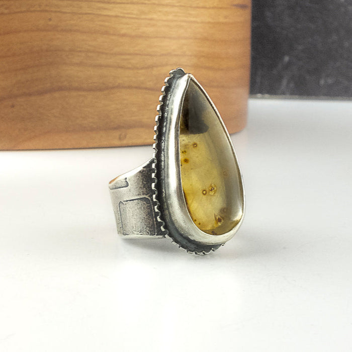 sterling silver hematoid quartz ring