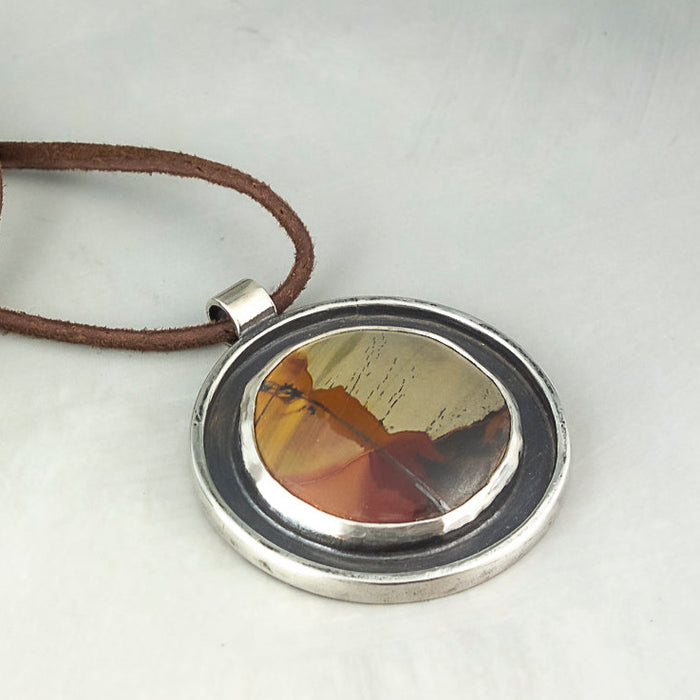 silver pendant with indian paint stone