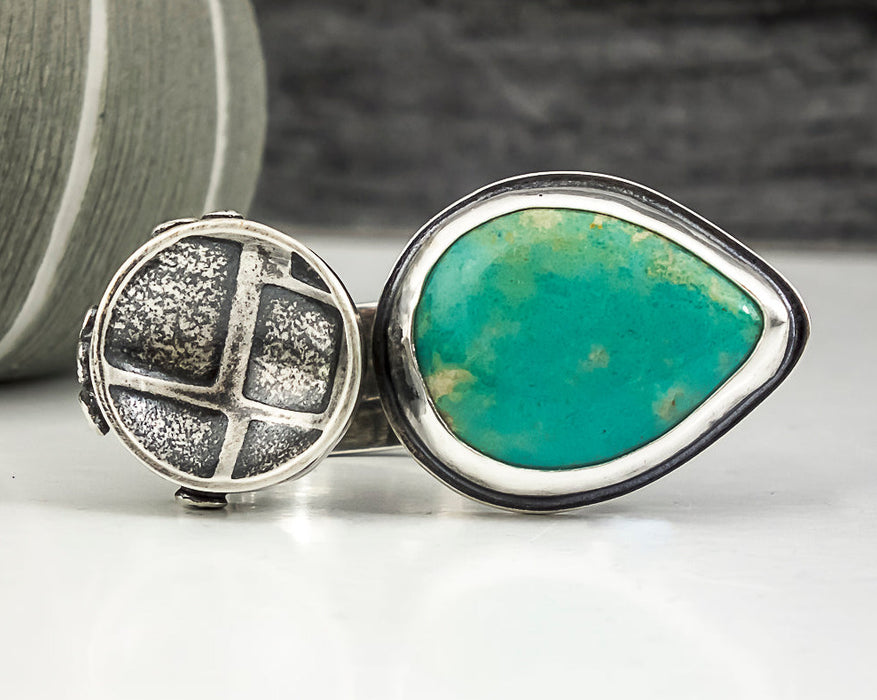 kingmand turquoise double sided ring