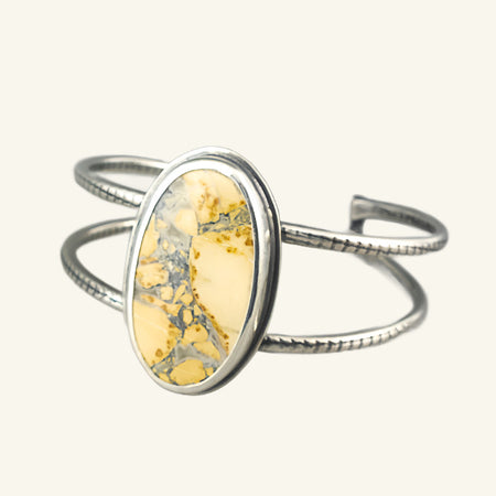 sterling silver maligano jasper cuff bracelet