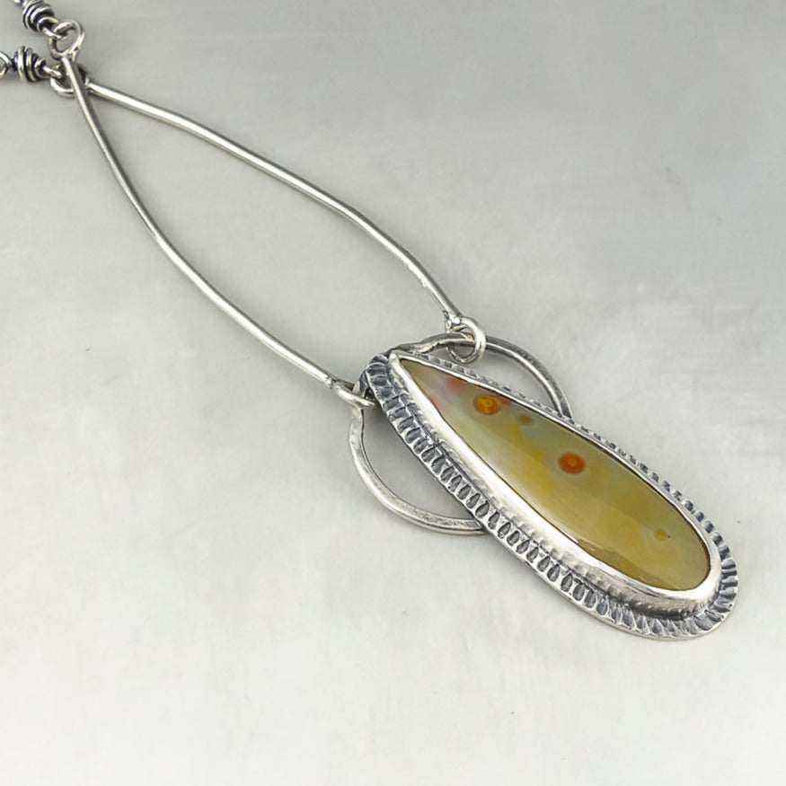 •OCEAN JASPER - ORGANIC TEAR• sterling silver pendant