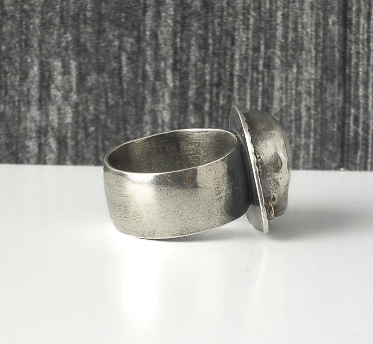 sterling silver and pearl statement ring