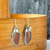 silver agate and pearl dangle earrings