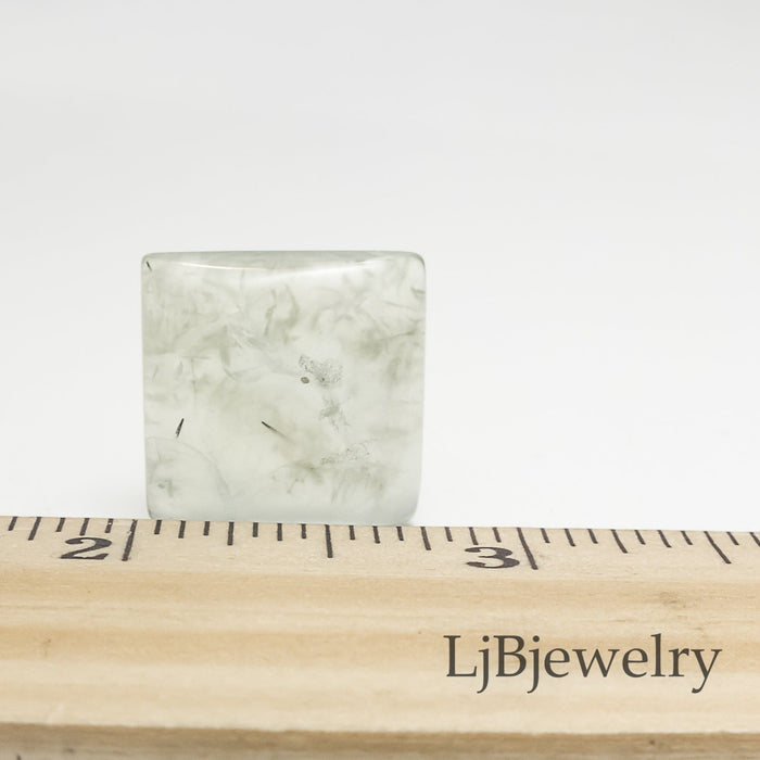 square prehnite cabochons