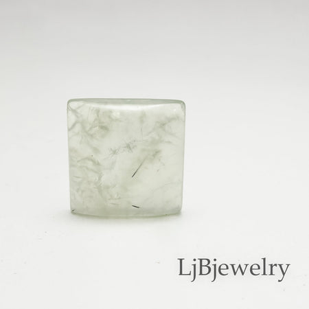 square prehnite cabochons