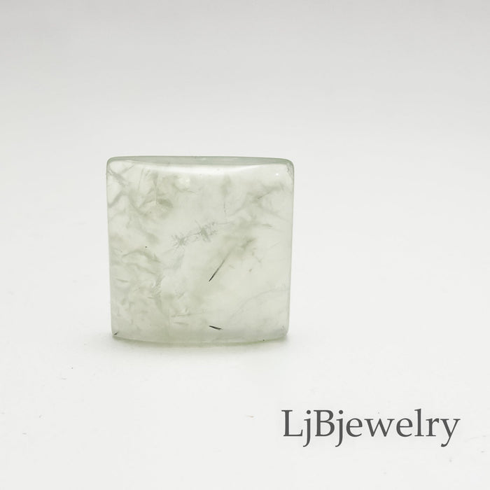 square prehnite cabochons