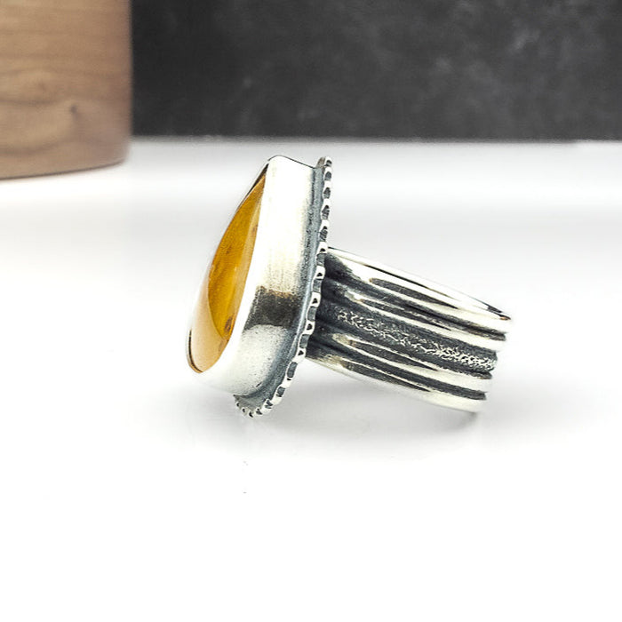 silver quartz ring