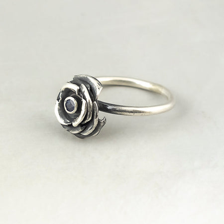 sterling silver rose ring