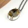 silver and gold agate necklace