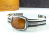 silver quartz cuff bracelet