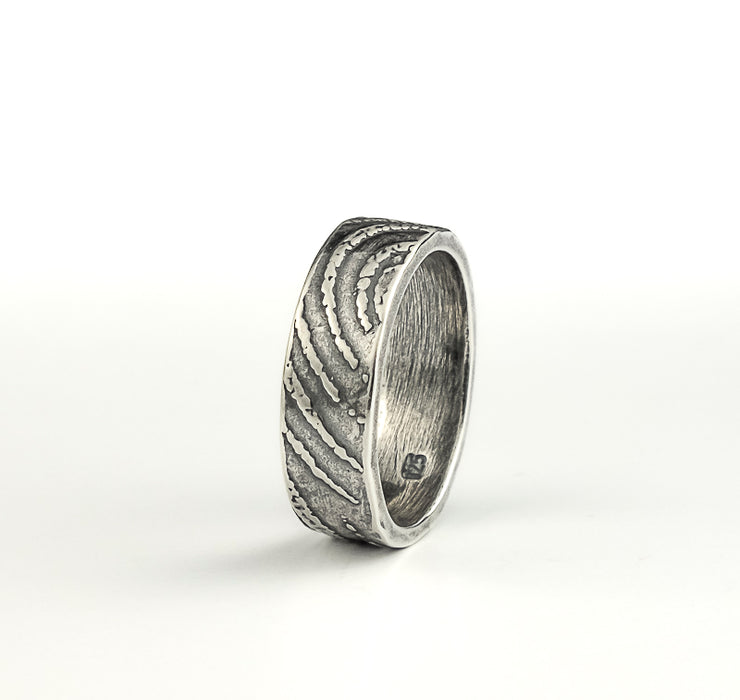 sterling silver textured stacking ring