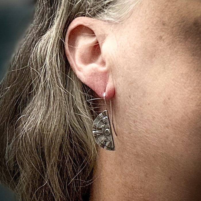 sterling silver wave dangle earrings