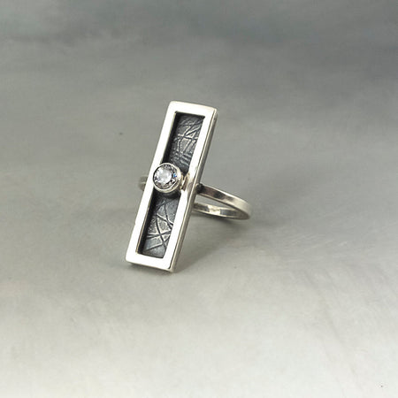 sterling silver ring with  cubic zirconia