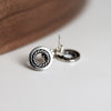 Small round silver stud earrings 