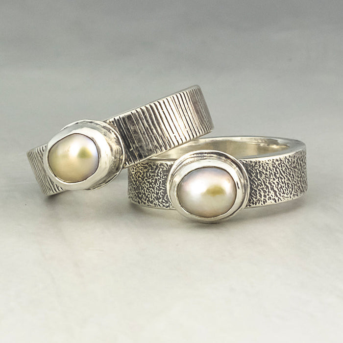 sterling silver pearl ring