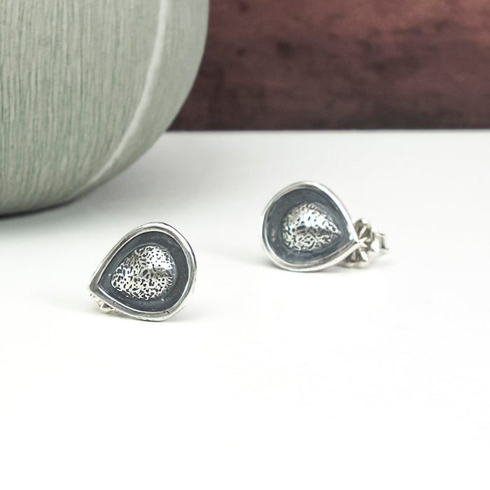 sterling silver teardrop  stud earrings
