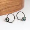 silver stud earrings with topaz