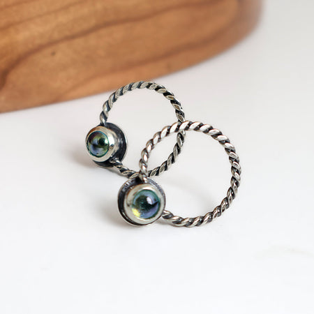 silver stud earrings with topaz