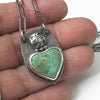 g silver turquoise heart pendant necklace