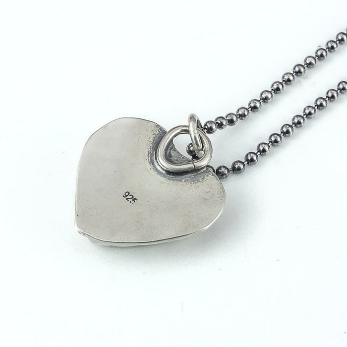 handmade sterling silver turquoise heart pendant necklace