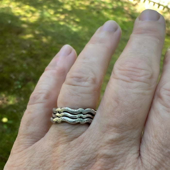 sterling silver wave rings