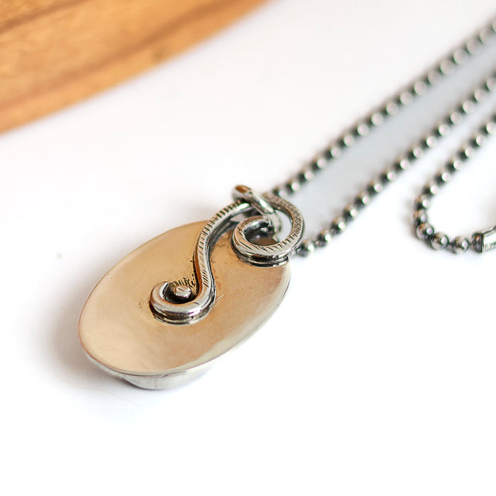 Sterling Silver and Oval Quartz Stone Pendant - LjBjewelry