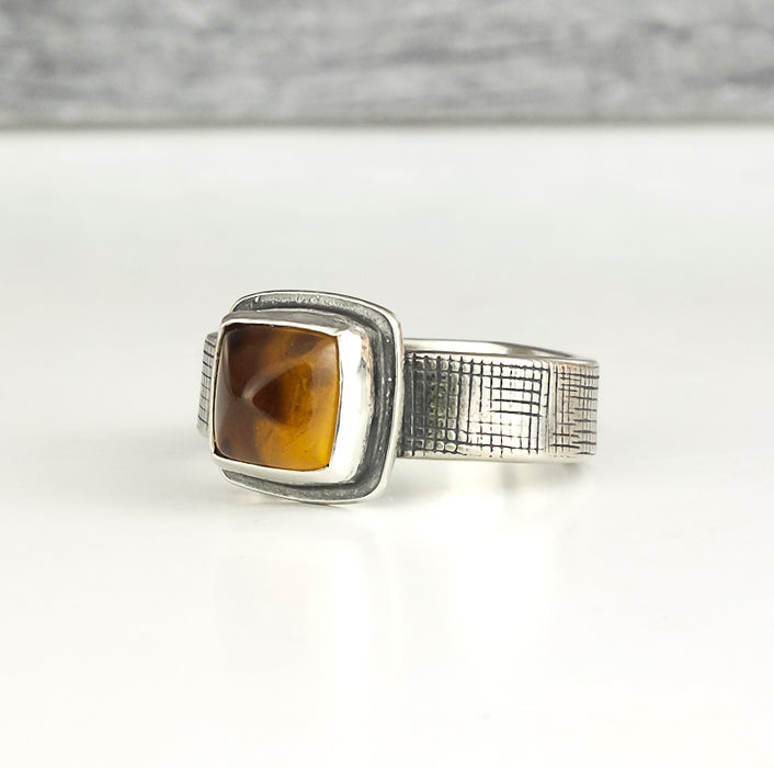 Natural Citrine Silver Ring