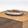 sterling silver stack ring with line texture