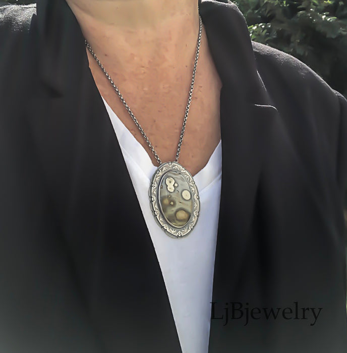 Sterling Silver Jasper Necklace