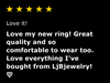five star review for the sterling silver infinity knot ring