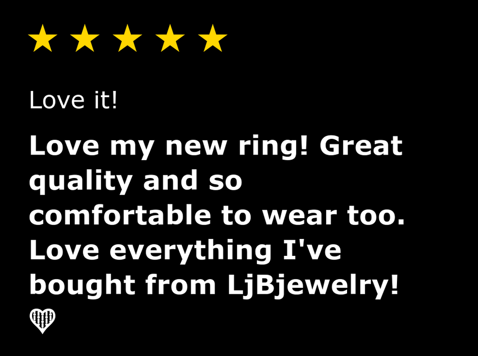 five star review for the sterling silver infinity knot ring