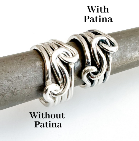 Sterling Silver Double Knot Ring For Men and Women - LjBjewelry